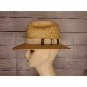 Biltmore Natural Raffia Golf Fedora Style Hat, Men's Size Small  Made in Canada